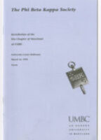 First Induction Ceremony of the Eta Chapter of Maryland at UMBC, The Phi Beta Kappa Society, May 26, 1998. University Publications, UPUB S7-008.